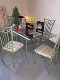 GLASS TOP TABLE WITH 4 CHAIRS