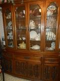 Lovely large lighted china hutch