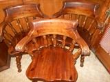 Heavy Early American curve back chairs