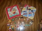 Antique pins,toys & hankies