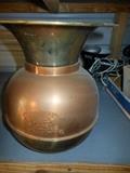 Copper spittoon /railroad motif