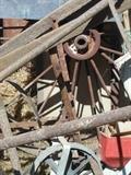 Hand plows/iron wheels/corn sheller & LOTS MORE