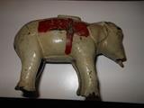 Antique cast iron elephant bank/missing 1 tusk & trunk