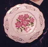 105/  Plates.  A group of six contemporary English Crown Davenport plates dated 1987-1991.  An annual issue series entitled "Gardens of Victoria", showing varied painted flowers in the well on a white ground.  Shaped cavetto, pierced rim, the edge highlight in gold.
Bardex-Bradley Exchange #26-DA-65
8 1/4" diameter
Group of Six:  $145.00