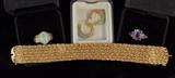 14k bracelet, rings and earrings