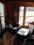 Chesterfield chair with matching ottoman