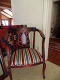 Antique Barrel chair with new upholstery