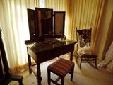 Antique Vanity with three fold mirror