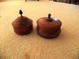 Hand turned wooden boxes