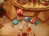 Murano glass paper weight and decorative candy