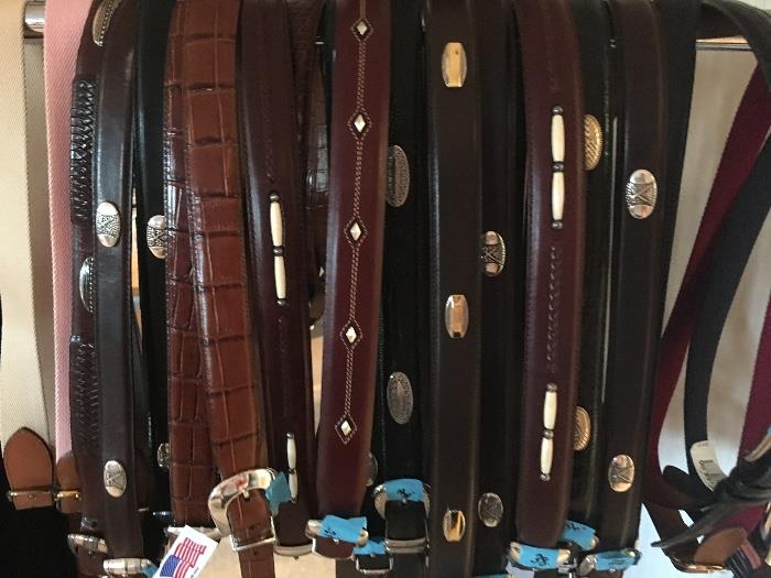 Men's leather belts in as new condition