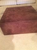 Brown suede ottoman