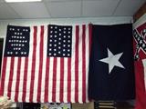 33 Star Fort Sumter flag, Bonnie Blue Flag, & 34 Star US flag 1861-1863 (replicas)