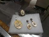 Antique Schrimsha pendant, earrings and rings