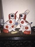 PAIR OF STAFFORDSHIRE PORCELAIN DOGS