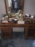 MAHOGANY VANITY WITH MIRROR
