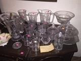 ANTIQUE 1890S CUPID AND VENUS GLASSWARE SET