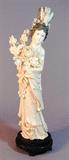 Chinese carved ivory Empress 19.5" tall
