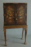 Hand painted silver cabinet