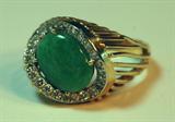Jade and diamond ring 18K