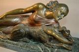 J. Dommisse Polychrome Bronze with Borzoi