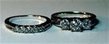 Knock-out 14K white gold wedding set with diamonds