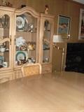 Dining room set. Lots of bric-a-brac.