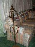 Sofa, brass towel rack