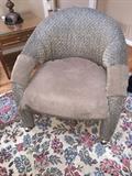 MODERN ROLLING CHAIR SOME WEAR AND TEAR NEEDS REUPHOLSTERING