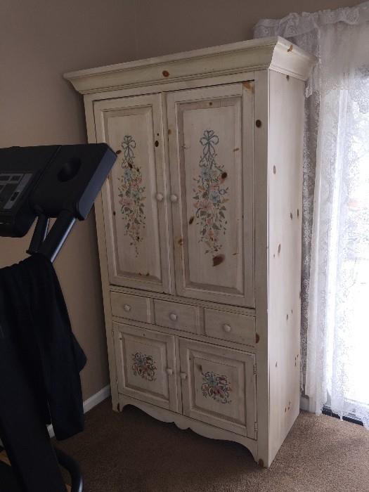 HAND-PAINTED WARDROBE CABINET