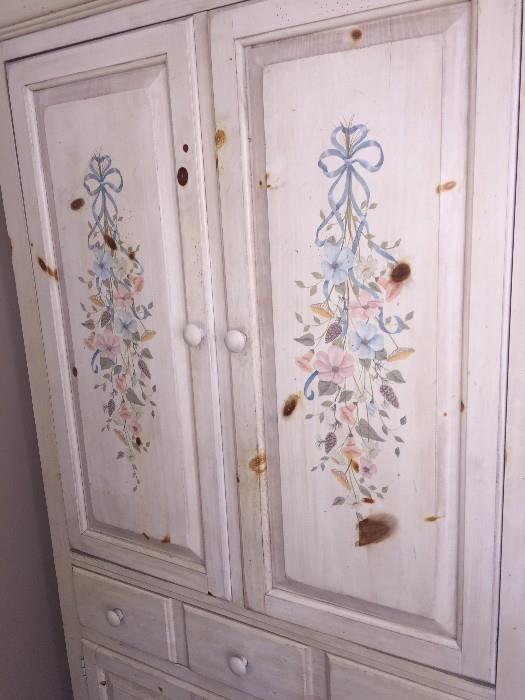HAND-PAINTED WARDROBE CABINET