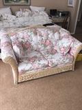 RATTAN FLOWER PRINT SOFA
