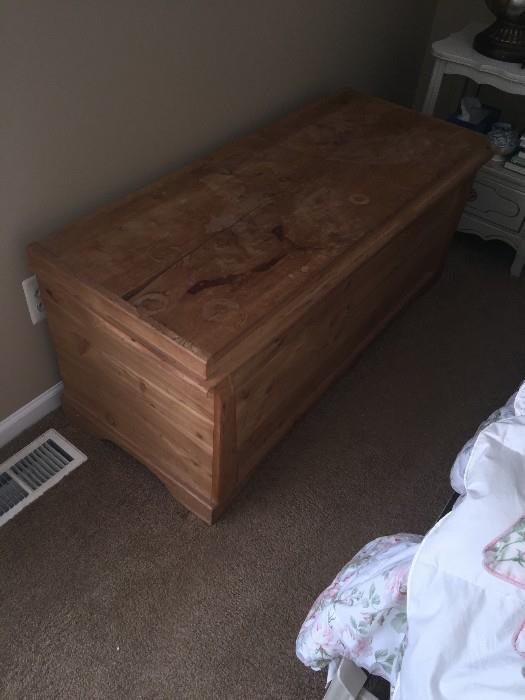 CEDAR CHEST ( CRACKED TOP) SOLD AS IS