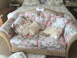 RATTAN FLOWER PRINT SOFA
