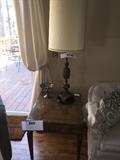 SIDE TABLE AND LAMP