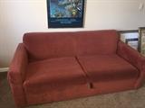 RUSTY RED SLEEPER SOFA BY STEARNS AND FOSTER