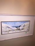 FRAMED ART OF BIRDS SIGNED