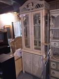 CREAM WICKER CHINA CABINET