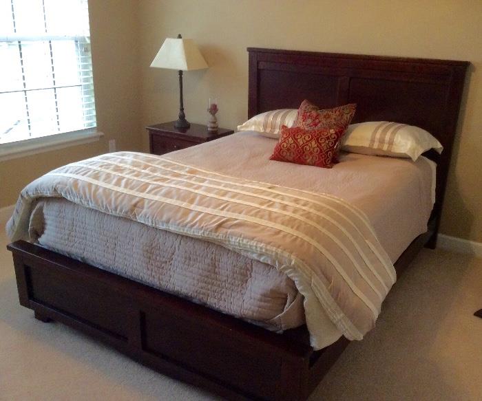 The full size pillow top mattress can be purchased with or separately from the set. Bedding for sale too.