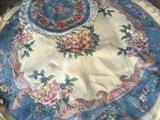 Blue and white, 6 ft round area rugs.