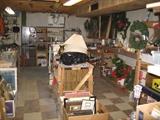 Basement filled with Christmas, tools, table saw etc