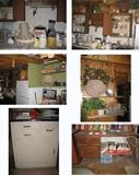 Misc and white vintage cabinet