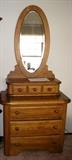Reproduction chest with oval mirror