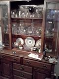 China cabinet in kitchen, stemware 