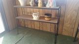 MCM Tiered metal shelf with hairpin legs