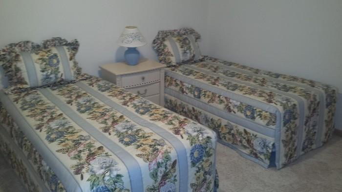 set of twin beds