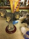 Many Wolf Sculptures 