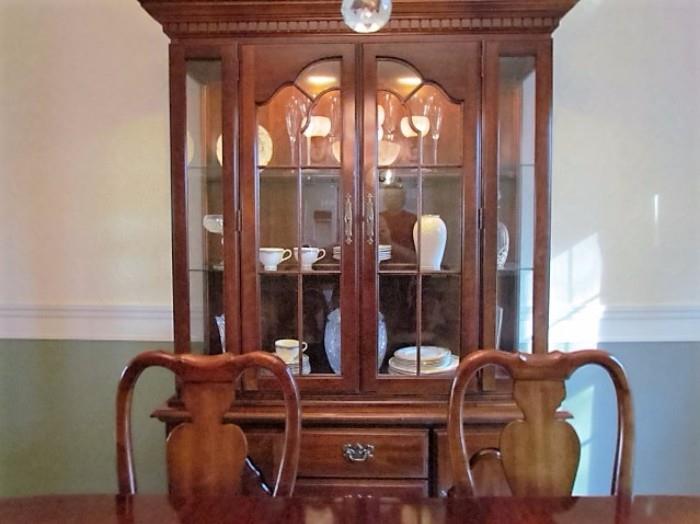Made in USA Solid Cherry China cabinet.