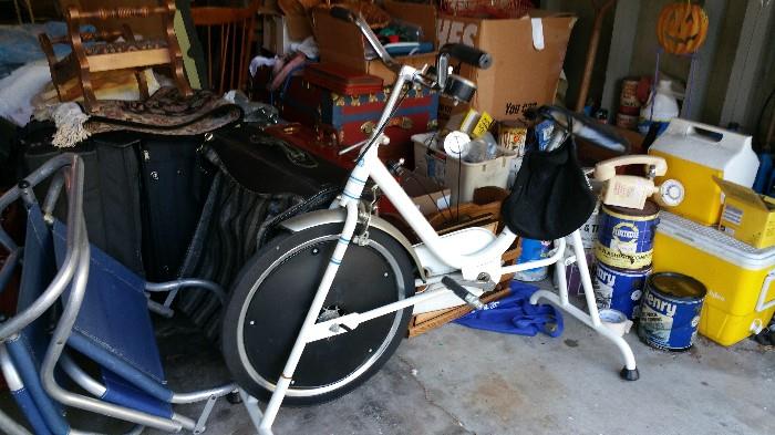 exercycle, bike, camping