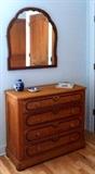 Primitive Unique 4 drawer bureau. $150  Multi-stained. Good condition.                                                                  Mirror sold separately for $100